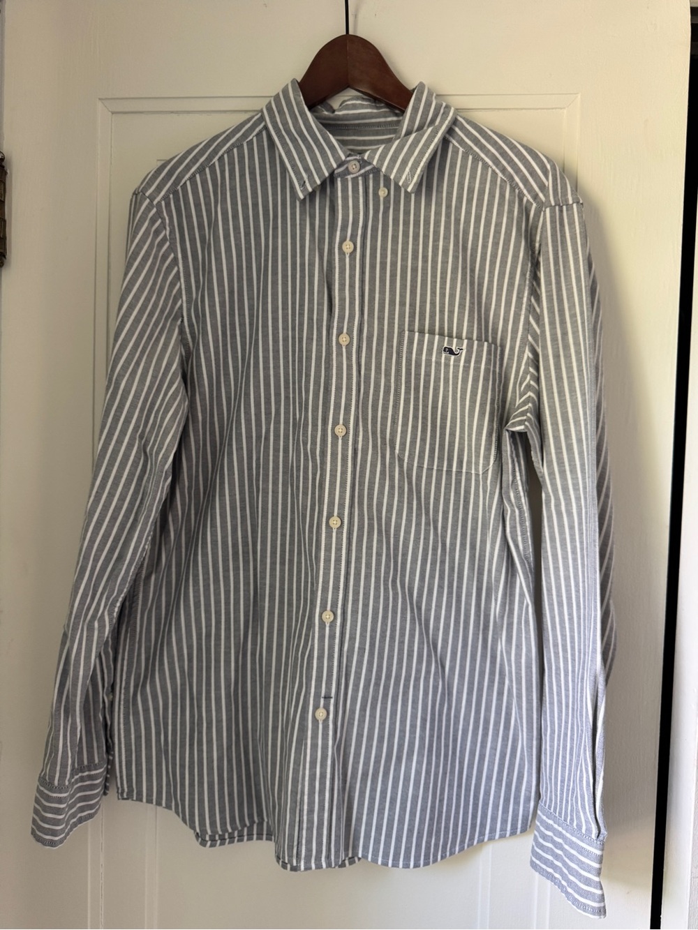 Vineyard Vines Blue and White Vertical Stripe Button-Down Shirt